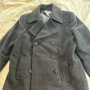 Black wool winter pea coat